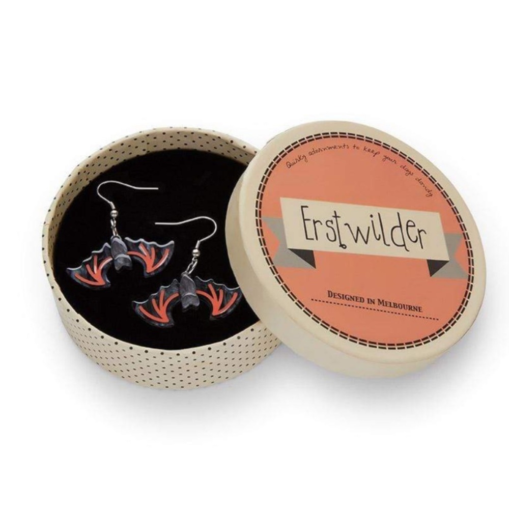 Erstwilder Hanging Halloween Bats Bite Night Earrings